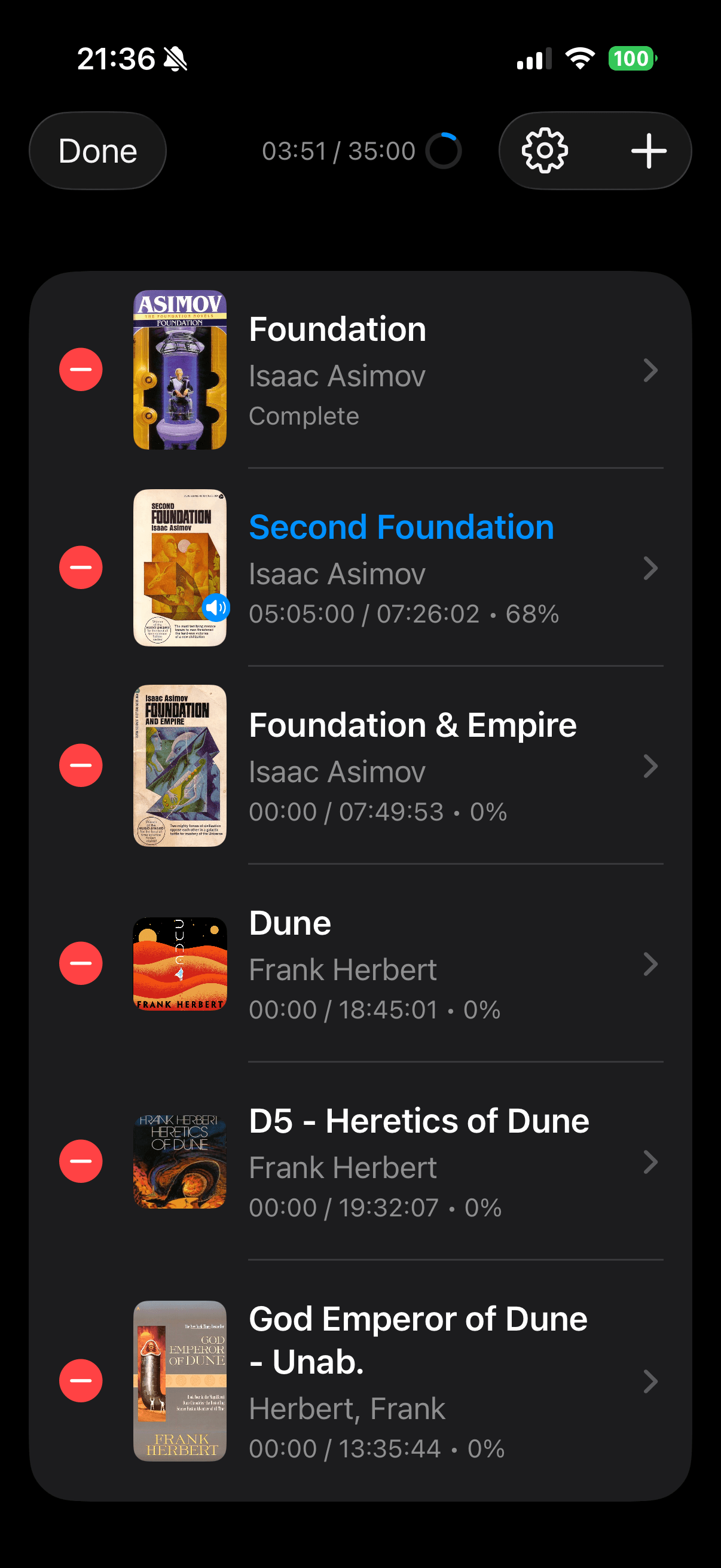 Library edit mode for managing your audiobook collection